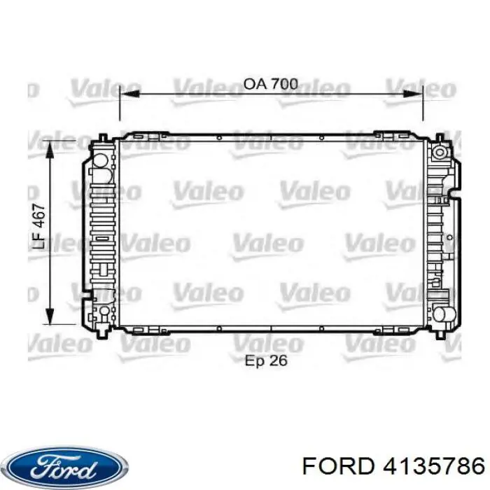 4135786 Ford radiador refrigeración del motor