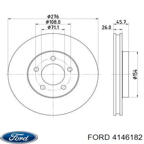 4146182 Ford disco de freno delantero