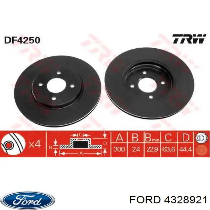 4328921 Ford disco de freno delantero