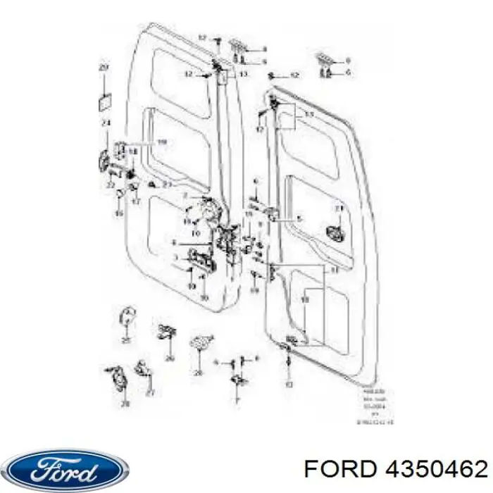 4170794 Ford cerradura de puerta de batientes, trasera izquierda superior