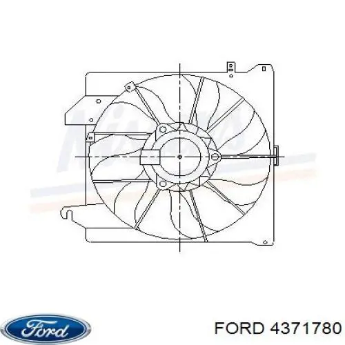 4371780 Ford difusor de radiador, ventilador de refrigeración, condensador del aire acondicionado, completo con motor y rodete