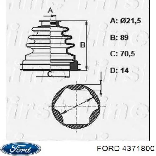 Comprar 4371800 Ford Fuelle de semieje delantero interior