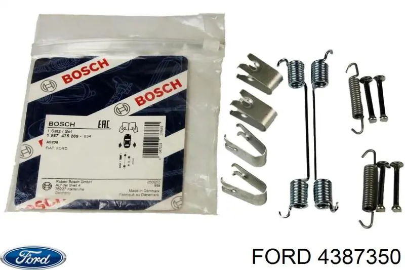 4387350 Ford kit de montaje, zapatas de freno traseras