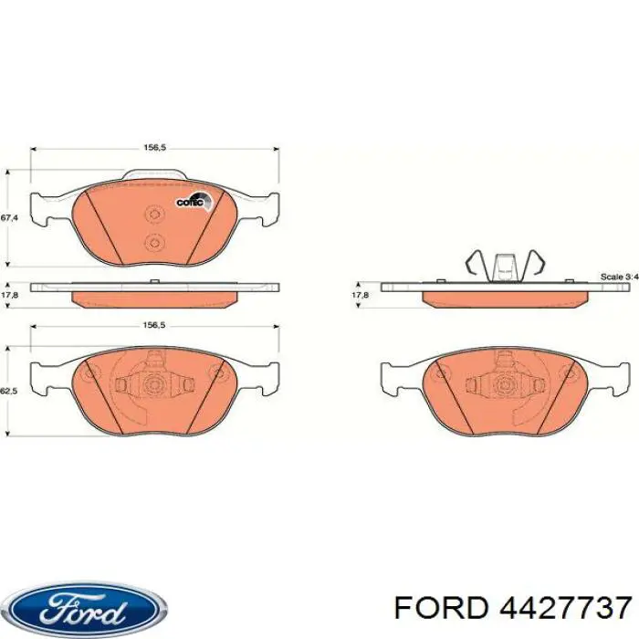 4427737 Ford pastillas de freno delanteras