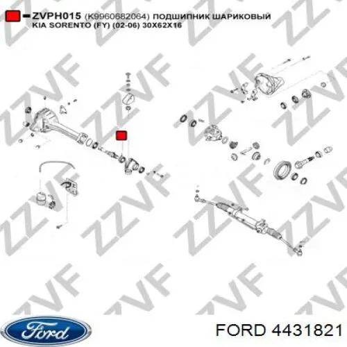 Comprar 4431821 Ford Soporte de rodamiento intermedio del semieje delantero