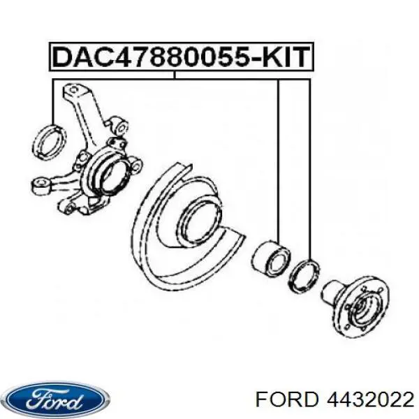 Cojinete de rueda delantero 4432022 Ford