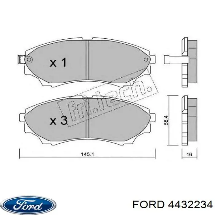 4432234 Ford pastillas de freno delanteras