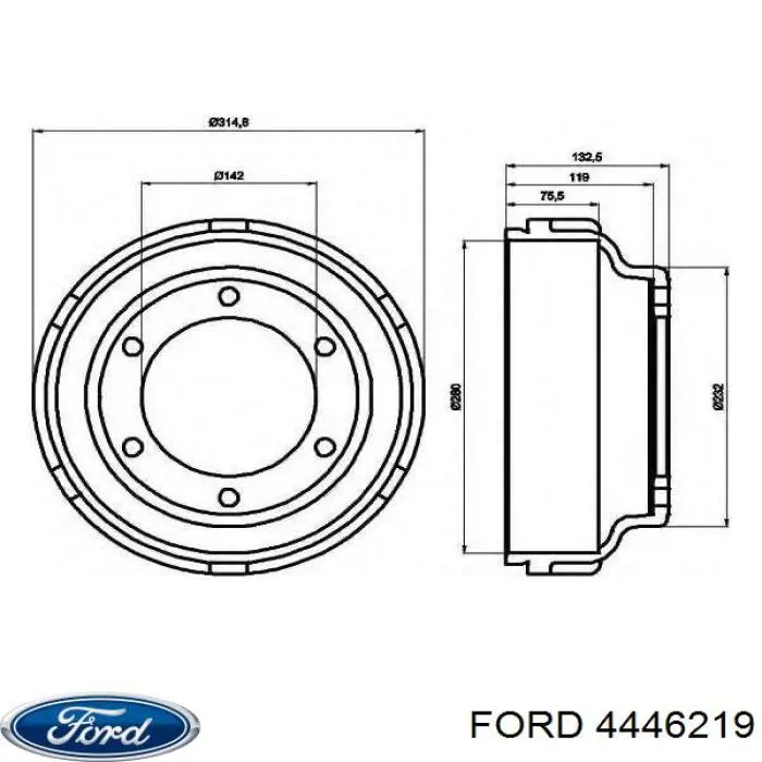 Tambor de freno trasero Ford 4446219 precio, desde 67,90 EUR
