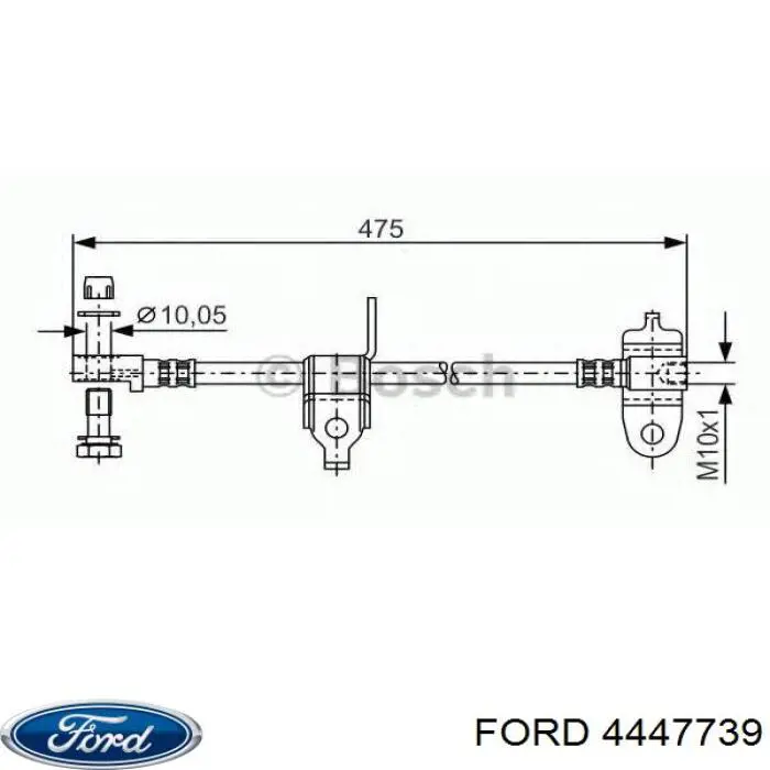 4447739 Ford latiguillos de freno delantero izquierdo