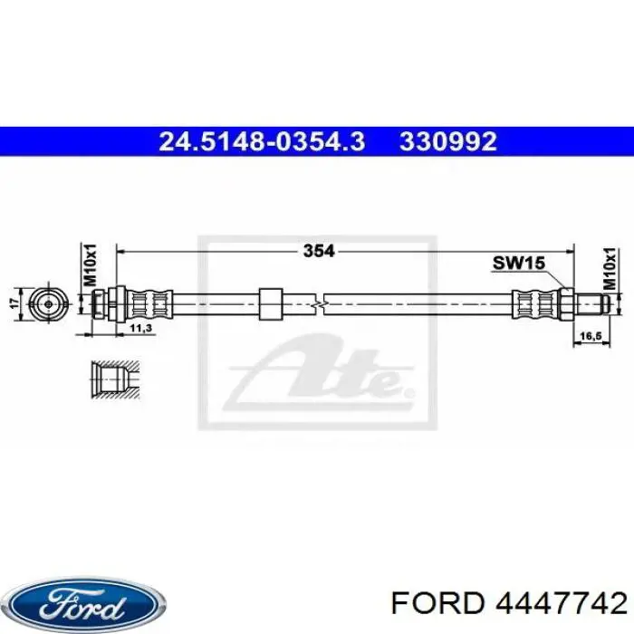 4447742 Ford latiguillo de freno trasero