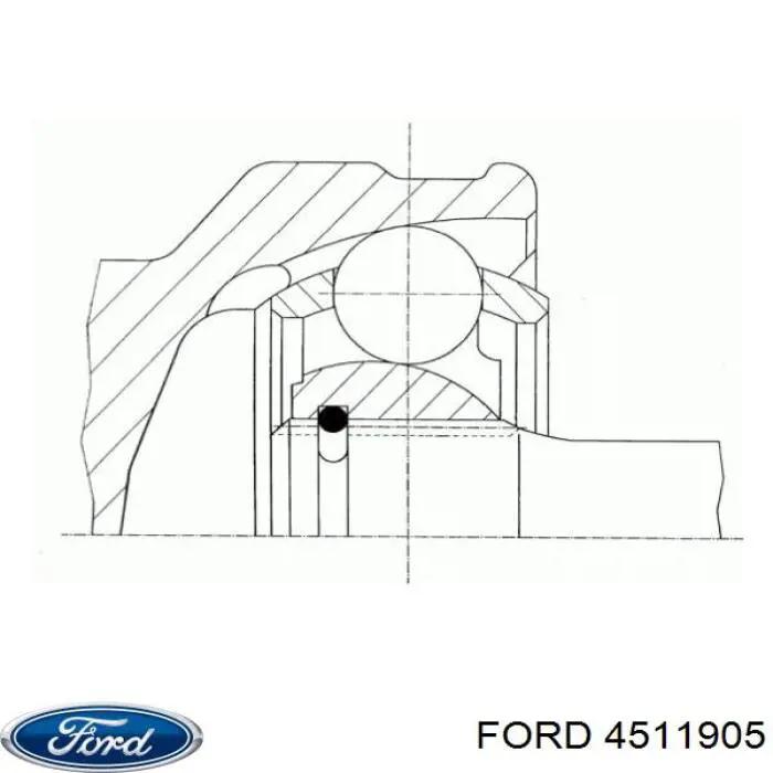 4511905 Ford árbol de transmisión delantero derecho