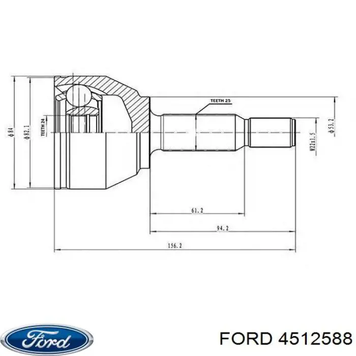 4512588 Ford junta homocinética exterior delantera