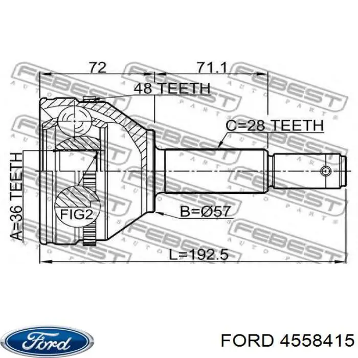 4558415 Ford junta homocinética exterior delantera