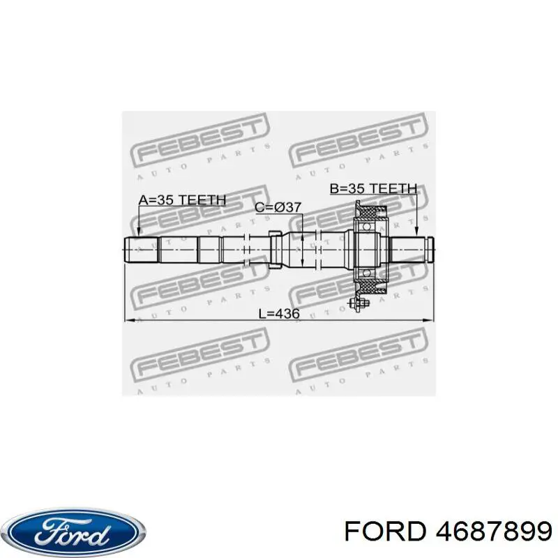 Semieje de transmisión intermedio Mazda GG0725700A