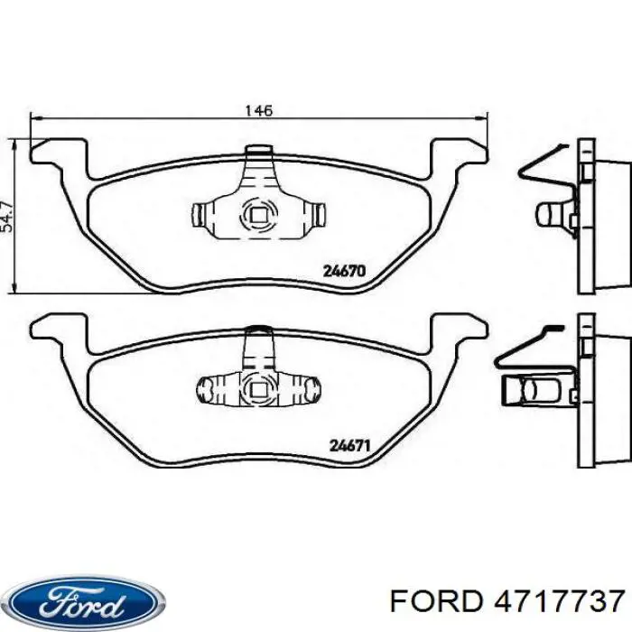 4717737 Ford pastillas de freno traseras