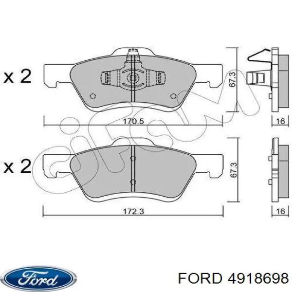 4918698 Ford pastillas de freno delanteras