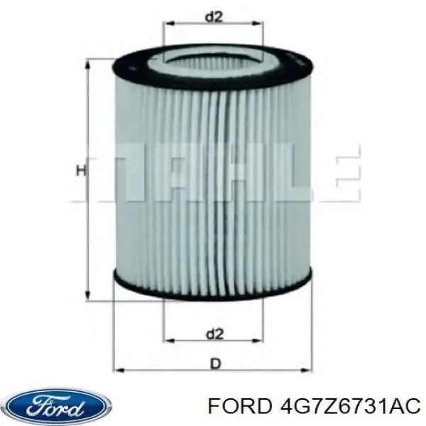4G7Z6731AC Ford filtro de aceite