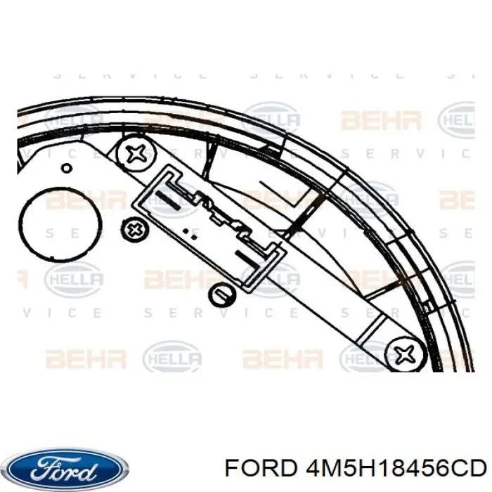 4M5H18456CD Ford motor eléctrico, ventilador habitáculo