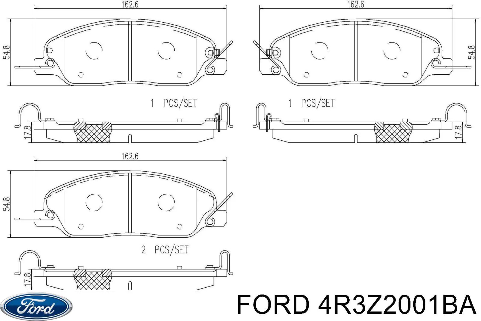 4R3Z2001BA Ford pastillas de freno delanteras