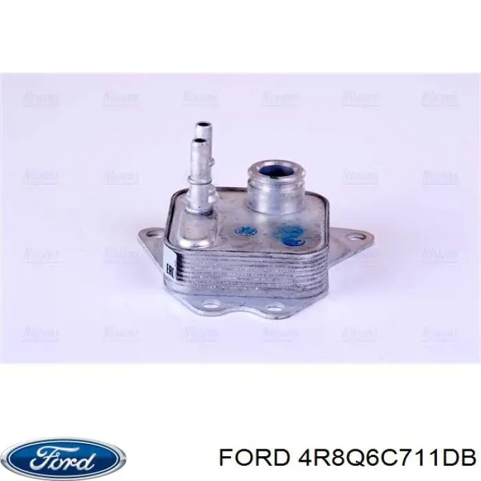 4R8Q6C711DB Ford radiador de aceite, bajo de filtro