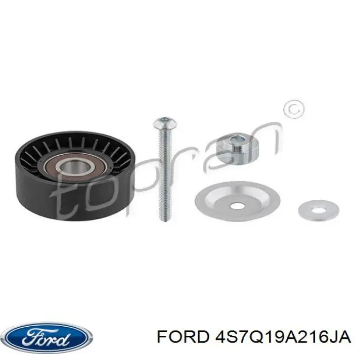 4S7Q19A216JA Ford polea inversión / guía, correa poli v