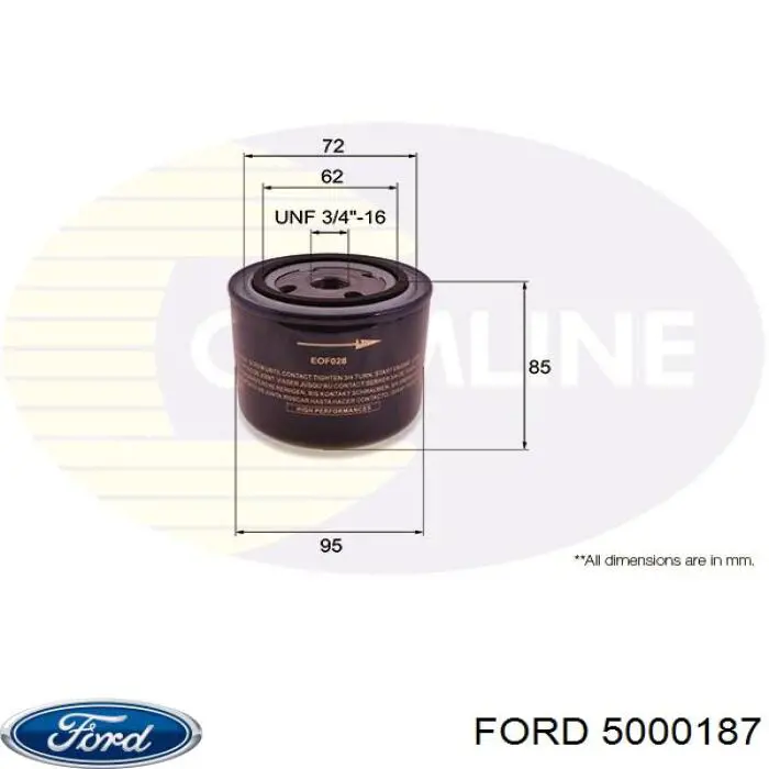 5000187 Ford filtro de aceite