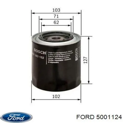 5001124 Ford filtro de aceite