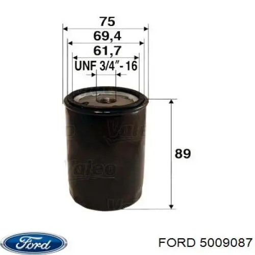 5009087 Ford filtro de aceite