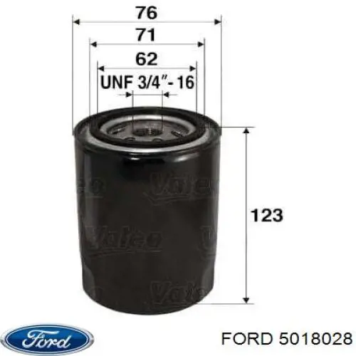 5018028 Ford filtro de aceite