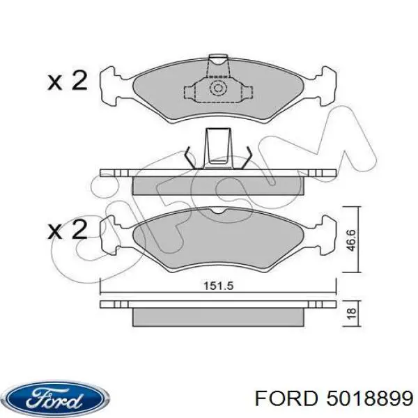 Pastillas de freno delanteras Ford Fiesta GBFT