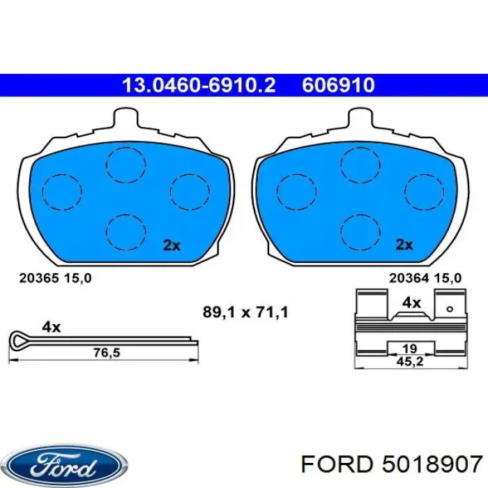 Pastillas freno delanteras Ford 5018907 precio, desde 22,19 EUR