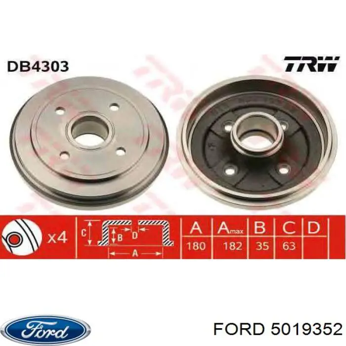 5012408 Ford silenciador del medio