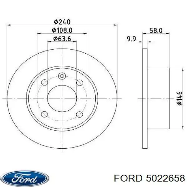 5022658 Ford disco de freno delantero