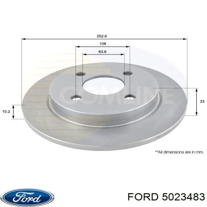 Disco de freno trasero Ford Sierra 1 GBC