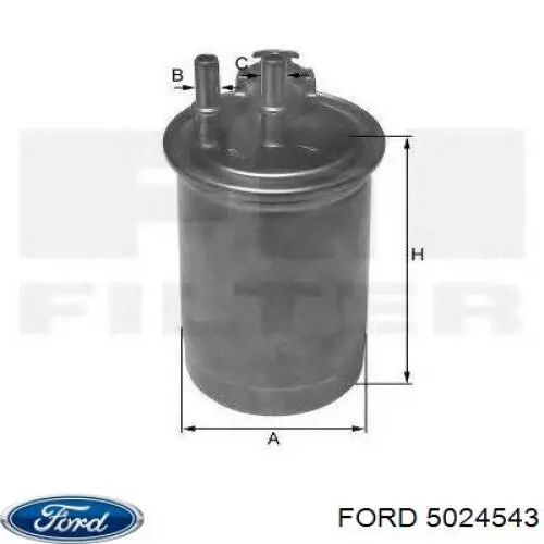 5024543 Ford silenciador del medio