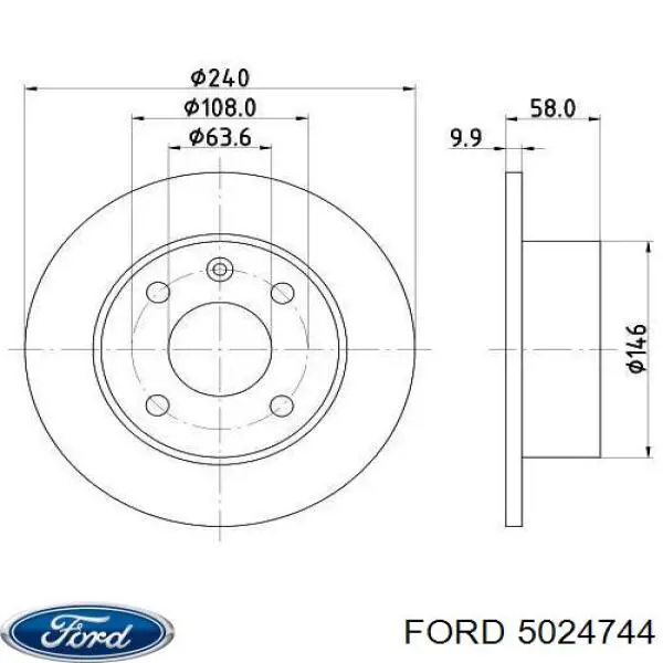 5024744 Ford disco de freno delantero
