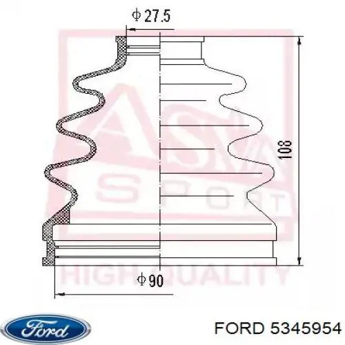 Fuelle, palier delantero exterior Ford 5345954 precio, desde 12,94 EUR