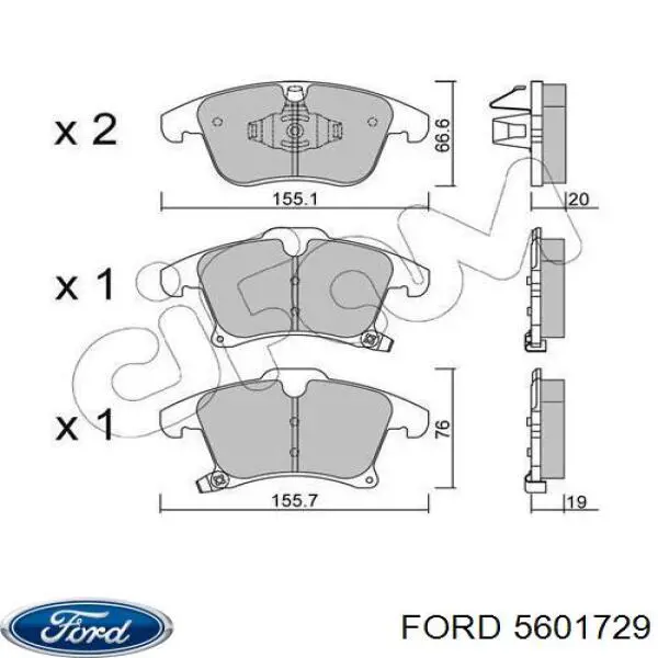 5601729 Ford pastillas de freno delanteras