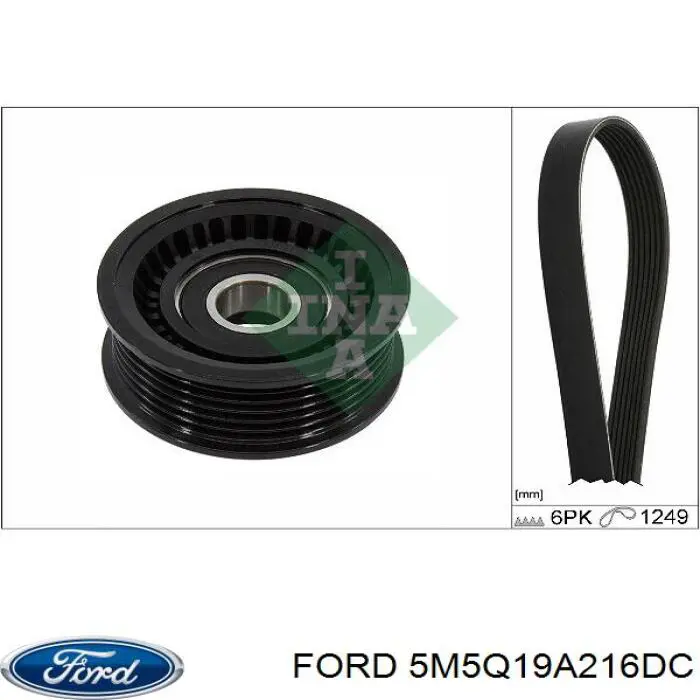 5M5Q19A216DC Ford polea inversión / guía, correa poli v