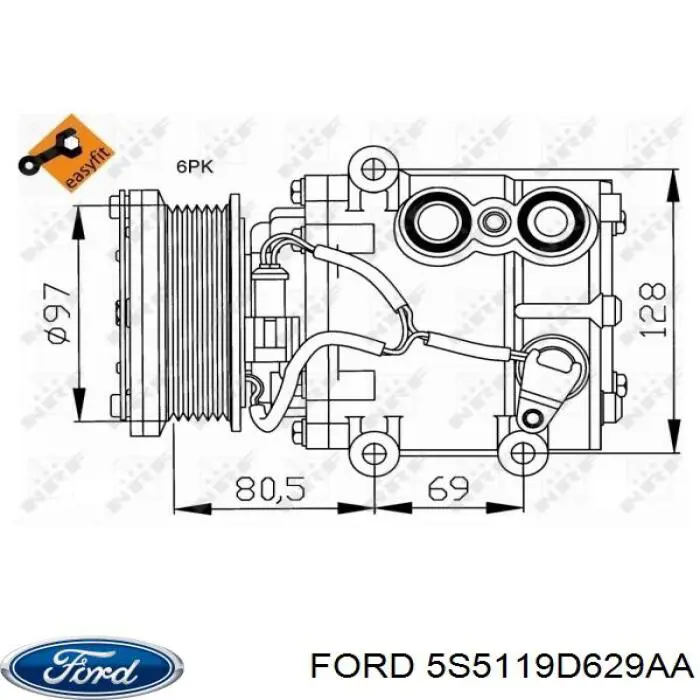 5S5119D629AA Ford compresor de aire acondicionado