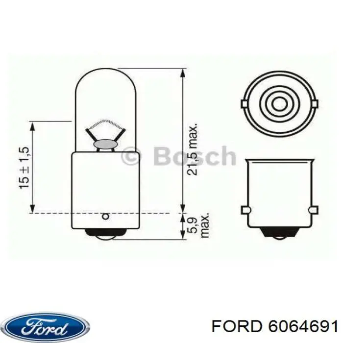6064691 Ford soporte de radiador inferior (panel de montaje para foco)