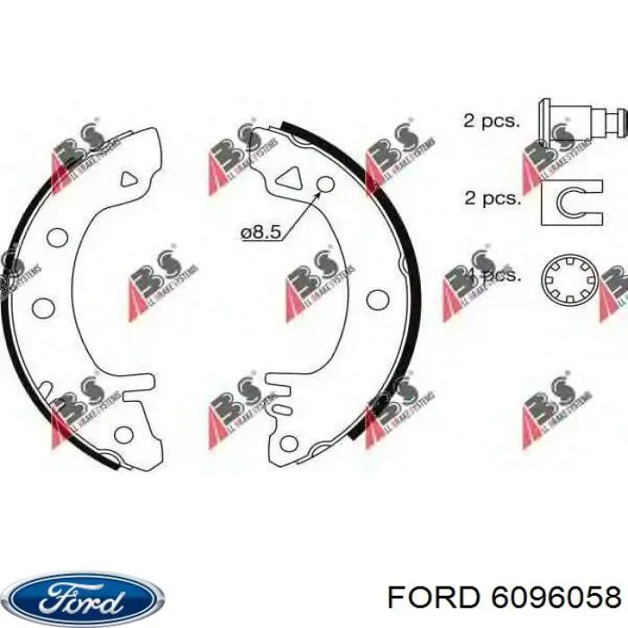 6096058 Ford zapatas de frenos de tambor traseras