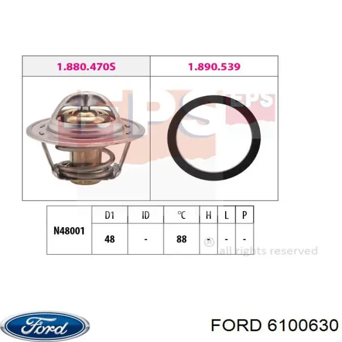6100630 Ford termostato