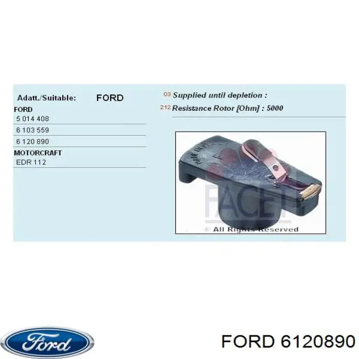 6120890 Ford rotor del distribuidor de encendido