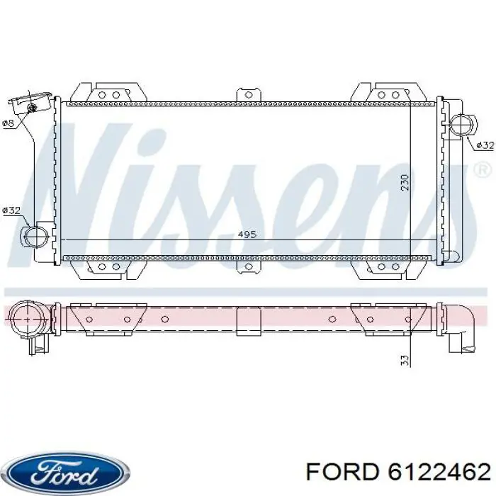 6122462 Ford Refrigeración del motor