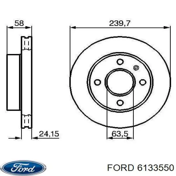 6133550 Ford disco de freno delantero