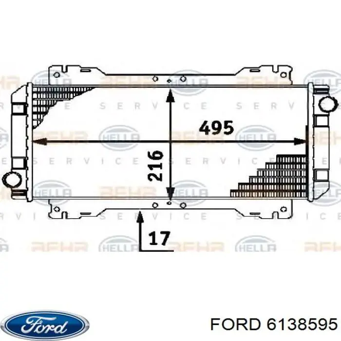 6138595 Ford radiador refrigeración del motor