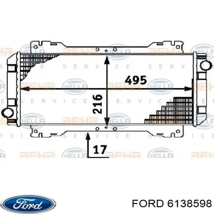 6138598 Ford radiador refrigeración del motor