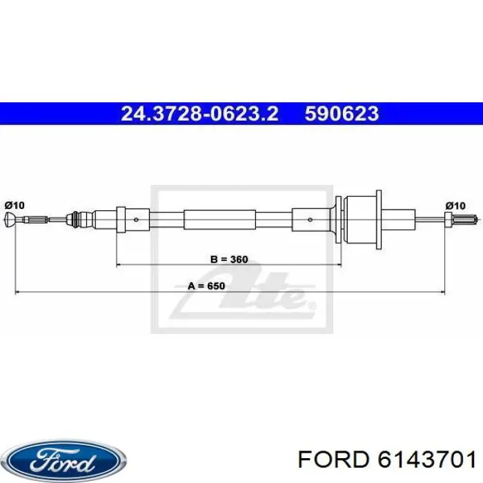 6143701 Ford cable de embrague