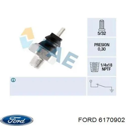 6170902 Ford indicador, presión del aceite